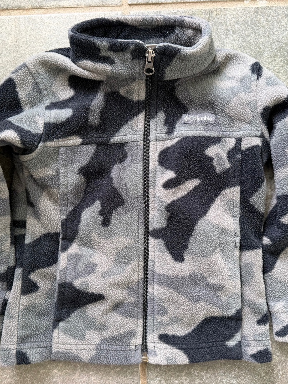 Columbia 4T Gray Camo Zip Up Fleece Jacket